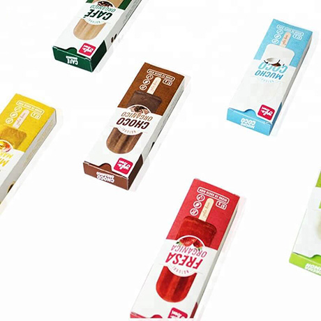 Custom Design Color Printed Flat Pack Diecut Ice Cream Packaging Box