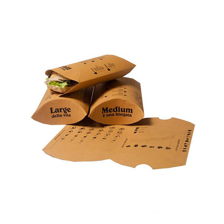 Customized Recycle Sandwich Packaging Box Kraft Paper Sandwich Box
