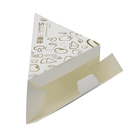 Custom Printed Triangle Cardboard Disposable Take Away Container Packaging Paper Pandwich Box